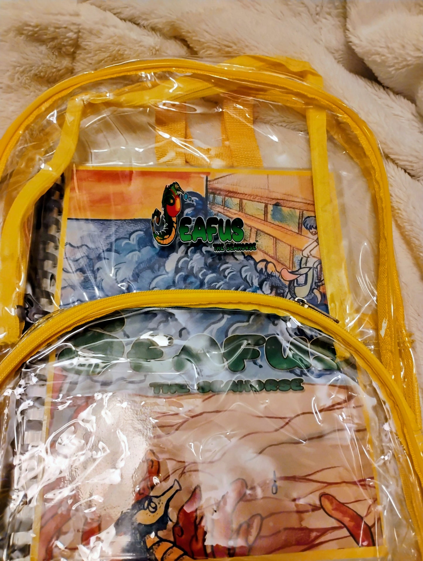 Seafus the Seahorse custom clear Swag Back-Pack only (no other contents)