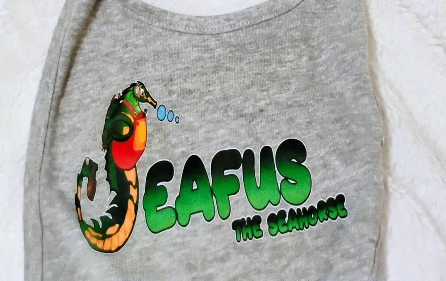 Seafus the Seahorse Custom Baby Bib